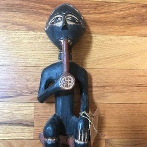 TALL MAN STATUE AFRICAN HAND CARVED WOODEN Statue